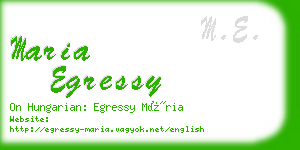 maria egressy business card